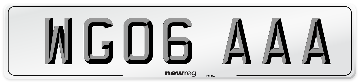 WG06 AAA Number Plate from New Reg